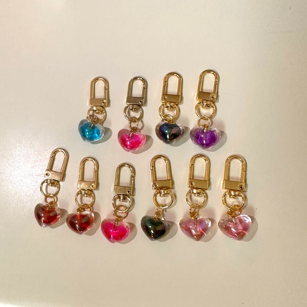 3D Heart bag charm